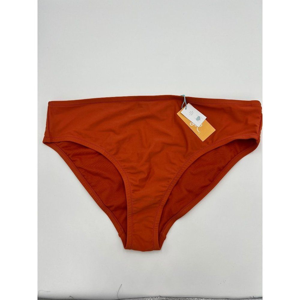 Kona Sol Women Plus Size 16W/18W Rust Orange High Coverage Hipster Bikini Bottom